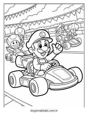 Mario boyama sayfası – boyama çalışması, yaratıcılığı geliştirir