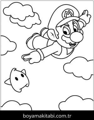 Mario boyama sayfası – boyama etkinliği, çocuk aktivitesi