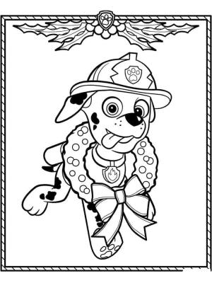 Marshall Paw Patrol boyama sayfası,  coloring page, Noel’de Marshall Paw Patrol, 