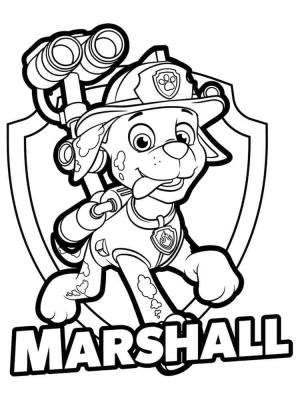 Marshall Paw Patrol boyama sayfası,  coloring page, Sevimli Marshall Paw Patrol, 