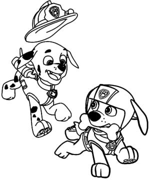 Marshall Paw Patrol boyama sayfası,  coloring page, Marshall ve Zuma Paw Patrol, 