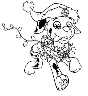 Marshall Paw Patrol boyama sayfası,  coloring page, Noel Marshall Paw Patrol, 