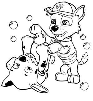 Marshall Paw Patrol boyama sayfası,  coloring page, Rocky ve Marshall Paw Patrol, 