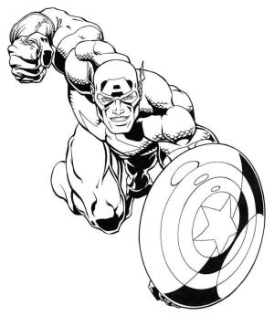 Marvel boyama sayfası,  coloring page, Süper Hızlı Kaptan Amerika, 