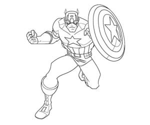 Marvel boyama sayfası,  coloring page, Süper güçlü Kaptan Amerika, 