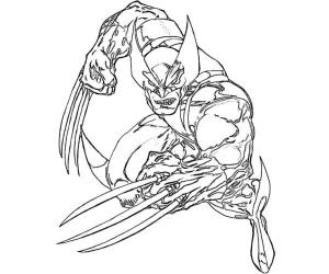 Marvel boyama sayfası,  coloring page, İnsanüstü yeteneklere sahip bir wolverine, 