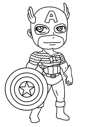 Marvel boyama sayfası,  coloring page, Mini Kaptan Amerika, 