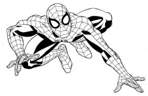 Marvel boyama sayfası,  coloring page, Duvarlarda ve tavanlarda yürüyebilen örümcek adam, 