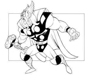 Marvel boyama sayfası,  coloring page, Thor bir çizgi roman karakteridir., 