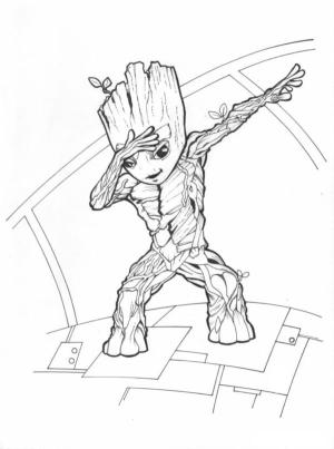 Marvel boyama sayfası,  coloring page, Küçük Groot, 