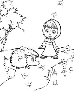 Maşa ile Koca Ayı boyama sayfası,  coloring page, Maşa ve Kirpi, 