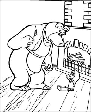 Maşa ile Koca Ayı boyama sayfası,  coloring page, Ayı ve Maşa, 