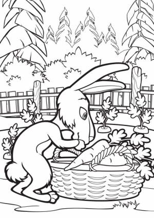 Maşa ile Koca Ayı boyama sayfası,  coloring page, Maşa’da Tavşan, 