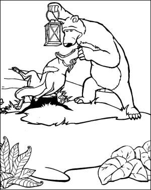 Maşa ile Koca Ayı boyama sayfası,  coloring page, Ayı ve Kurt, 