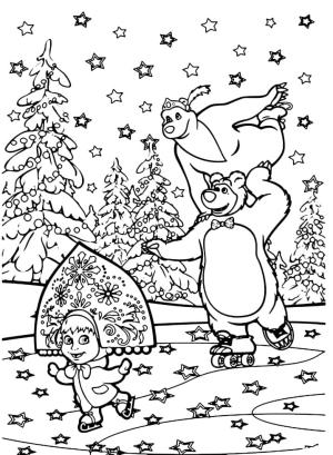 Maşa ile Koca Ayı boyama sayfası,  coloring page, Maşa ve Ayı Ücretsiz, 