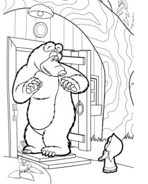 Maşa ile Koca Ayı boyama sayfası,  coloring page, Maşa ve Ayı Yazdırılabilir, 