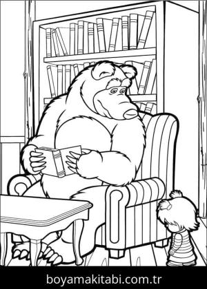 Maşa ile Koca Ayı boyama sayfası – PDF indir, sevimli karakter