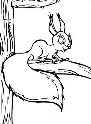 Maşa ile Koca Ayı boyama sayfası,  coloring page, Maşa ve Ayı’dan sincap, 