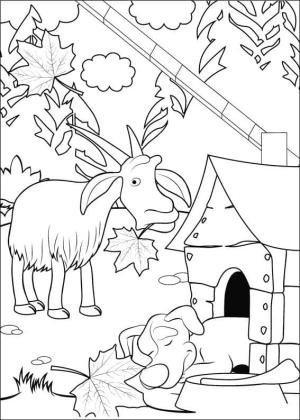 Maşa ile Koca Ayı boyama sayfası,  coloring page, Maşa ve Ayı’dan Keçi ve Köpek, 