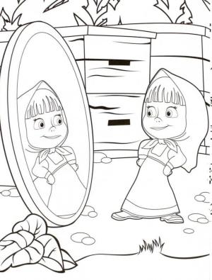 Maşa ile Koca Ayı boyama sayfası,  coloring page, Mutlu Maşa, 