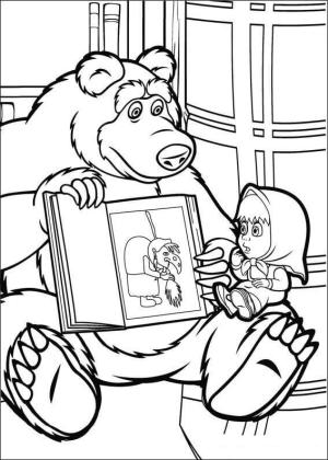 Maşa ile Koca Ayı boyama sayfası,  coloring page, Libro De Lectura De Masha, 