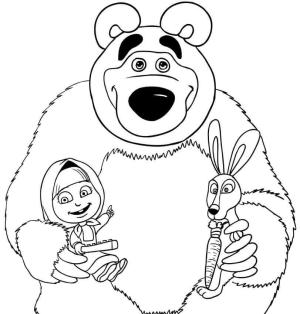 Maşa ile Koca Ayı boyama sayfası,  coloring page, Maşa, Ayı ve Tavşan, 