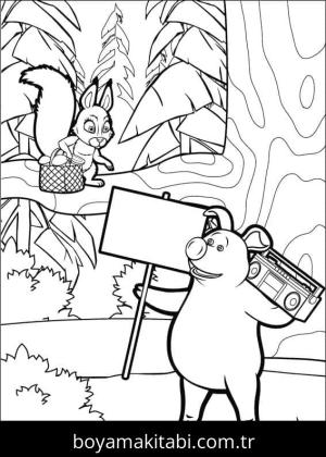 Maşa ile Koca Ayı boyama sayfası – yaratıcılık, eğlenceli etkinlik