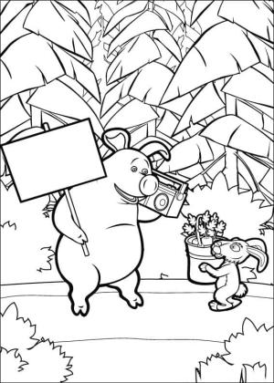 Maşa ile Koca Ayı boyama sayfası,  coloring page, Maşa ve Ayı’dan Rosie ve Tavşan, 