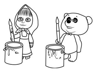 Maşa ile Koca Ayı boyama sayfası,  coloring page, Maşa ve Panda, 