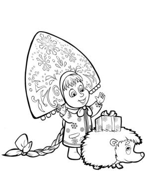 Maşa ile Koca Ayı boyama sayfası,  coloring page, Maşa ve Kirpi, 