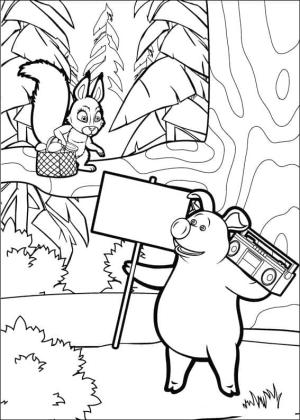 Maşa ile Koca Ayı boyama sayfası,  coloring page, Maşa ve Ayı’dan Sincap ve Rosie, 