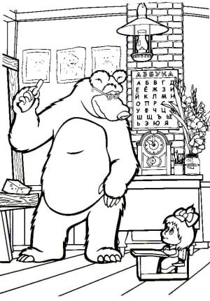 Maşa ile Koca Ayı boyama sayfası,  coloring page, Maşa ve Ayı Çizgi Filmi, 