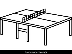 Masa Tenisi boyama sayfası – okul öncesi, evde etkinlik