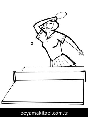 Masa Tenisi boyama sayfası – eğlenceli etkinlik, el becerilerini geliştirir