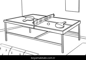 Masa Tenisi boyama sayfası – yaratıcılığı geliştirir, keyifli zaman