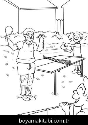 Masa Tenisi Boyama Sayfaları