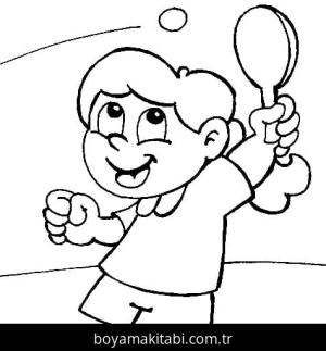 Masa Tenisi boyama sayfası – evde etkinlik, ücretsiz yazdır