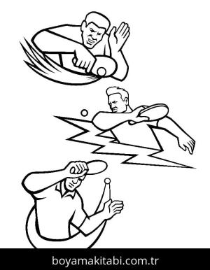 Masa Tenisi boyama sayfası – evde etkinlik, ücretsiz yazdır