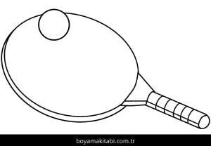 Masa Tenisi boyama sayfası – renkli çizimler, okul öncesi