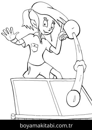 Masa Tenisi boyama sayfası – yaratıcılığı geliştirir, keyifli zaman