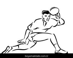 Masa Tenisi boyama sayfası – sevimli karakter, sanatsal çalışma