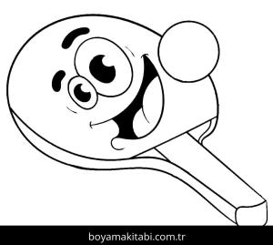 Masa Tenisi boyama sayfası – boyama etkinliği, çocuk aktivitesi