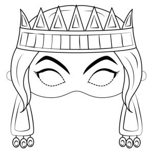 Maske boyama sayfası,  coloring page, Prenses görüntüsü, 