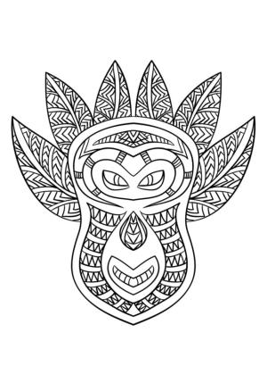 Maske boyama sayfası,  coloring page, Hipnotize edici maske., 