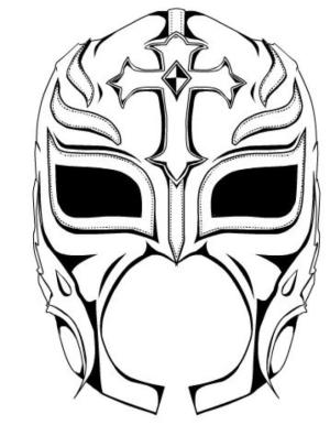 Maske boyama sayfası,  coloring page, Rey Mysterio maskesi, 