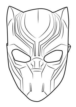 Maske boyama sayfası,  coloring page, Hızlı siyah panter maskesi., 