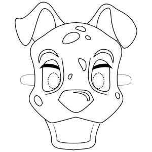 Maske boyama sayfası,  coloring page, Neşeli dalmaçyalı maskesi, 