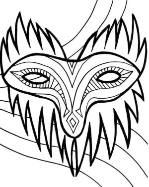 Maske boyama sayfası,  coloring page, Fox maskesi., 