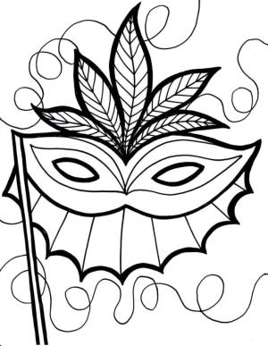 Maske boyama sayfası,  coloring page, Gizemli karnaval maskesi, 