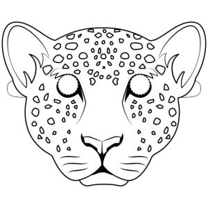 Maske boyama sayfası,  coloring page, Benekli leopar maskesi. 1, 